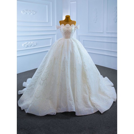 Scoop Neck Wedding Dress for Women 2024 Off Shoulder Bridal Gowns Ball Gown Vestido De Casamento