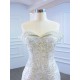 Sequin Mermaid Wedding Dresses Sleeveless Arabic Aso Ebi Bridal Gowns Customize Two In One