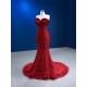 Sequin Red Prom Dresses For Women 2024 African Sleeveless Formal Evening Party Gowns