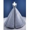 Sequin Silver Prom Dresses For Women 2024 Sleeveless Lace Up Satin Formal V Neck Evening Party Gowns