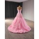 Sequins Long Mermaid Crystal Pink Prom Dresses Black Girl Spaghetti Strap Evening Dresses