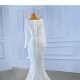 Sexy Women Wedding Dress Long Sleeve Square Collar Mermaid Gown Two In One Bridal Gowns 2024