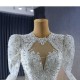 Shiny Ball Gown Long Wedding Dress Long Sleeve Bridal Gowns For Women Sexy Backless Vestido de novia 2024