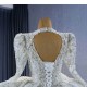 Shiny Ball Gown Long Wedding Dress Long Sleeve Bridal Gowns For Women Sexy Backless Vestido de novia 2024