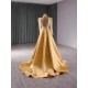 Shiny Crystal Gold Mermaid Prom Dress For Black Girl Long Sleeve Backless Evening Dresses Formal Birthday Party Gowns