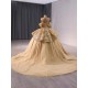 Shiny Gold Sweetheart Quinceanera Dresses Ball Gown Appliques Lace Sequin Sweet 16 Birthday Princess Vestidos De 15 Anos