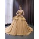 Shiny Gold Sweetheart Quinceanera Dresses Ball Gown Appliques Lace Sequin Sweet 16 Birthday Princess Vestidos De 15 Anos