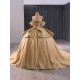 Shiny Gold Sweetheart Quinceanera Dresses Ball Gown Appliques Lace Sequin Sweet 16 Birthday Princess Vestidos De 15 Anos