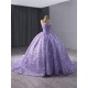 Shiny Lavender Sweet 15 Dresses Prom Dress Ballgown Sleeveless Sweetheart Quinceanera Dress