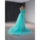 Shiny Prom Aqua Blue Evening Dresses One Shoulder Sweetheart Neck Party Dress Sequin Mermaid Prom Gowns