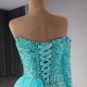 Shiny Prom Aqua Blue Evening Dresses One Shoulder Sweetheart Neck Party Dress Sequin Mermaid Prom Gowns