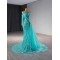 Shiny Prom Aqua Blue Evening Dresses One Shoulder Sweetheart Neck Party Dress Sequin Mermaid Prom Gowns