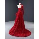 Shiny Sequin Red Prom Dresses 2024 One Shoulder Mermaid Formal Wedding Party Evening Gowns Vestido De Fiesta