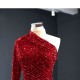 Shiny Sequin Red Prom Dresses 2024 One Shoulder Mermaid Formal Wedding Party Evening Gowns Vestido De Fiesta