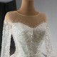 Shiny Sequin Wedding Dresses Scoop Neck Two In One Mermaid Bridal Gowns Long Sleeve Princess Bride Dresses