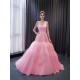 Simple A Line Pink Women Prom Party Dresses Spaghetti Strap Pleated Long Evening Dress Sequin Special Party Gowns