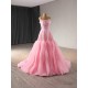 Simple A Line Pink Women Prom Party Dresses Spaghetti Strap Pleated Long Evening Dress Sequin Special Party Gowns