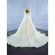 Simple Two In One Wedding Dress White Satin Bridal Gown One Shoulder Vestido de Novia