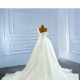 Simple Two In One Wedding Dress White Satin Bridal Gown One Shoulder Vestido de Novia