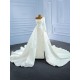 Simple Two In One Wedding Dress White Satin Bridal Gown One Shoulder Vestido de Novia