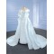 Simple White Wedding Dresses Satin Off Shoulder Bridal Dress Sweep Train 2024