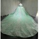 Sleeveless Aqua Quince Dress Shiny Crystal Vestidos De 15 Anos Princess Sweet 15 16 Years Old Birthday Party Gown