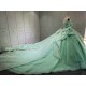 Sleeveless Aqua Quince Dress Shiny Crystal Vestidos De 15 Anos Princess Sweet 15 16 Years Old Birthday Party Gown