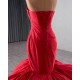 Sleeveless Red Mermaid Prom Dress Tiered Princess Girl Women Party Dress