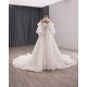 Sleeveless Wedding Dress Lace Appliques Sweetheart Neck Bridal Gowns With Detachable Sleeve