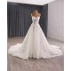 Sleeveless Wedding Dress Lace Appliques Sweetheart Neck Bridal Gowns With Detachable Sleeve