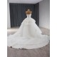 Sleeveless Ball Gown Wedding Dress For Bride 2024 Backless Lace Appliques Sweep Train Modern Bridal Gown