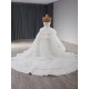 Sleeveless Ball Gown Wedding Dress For Bride 2024 Backless Lace Appliques Sweep Train Modern Bridal Gown