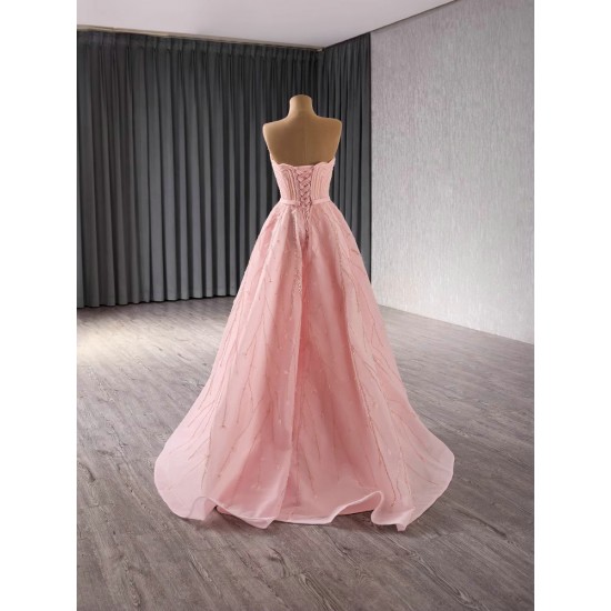 Sleeveless Beading Pink Prom Dresses For Black Girl Sweetheart Nec Mermaid Evening Dresses Birthday Party Gowns