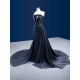 Sleeveless Black Prom Dresses Long Robe de Soiree Satin Back Mermaid Evening Party Dresses