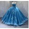 Sleeveless Blue Quinceanera Dresses Sweetheart Neck Vestidos De 15 Anos 3D Flowers Birthday Party Dress