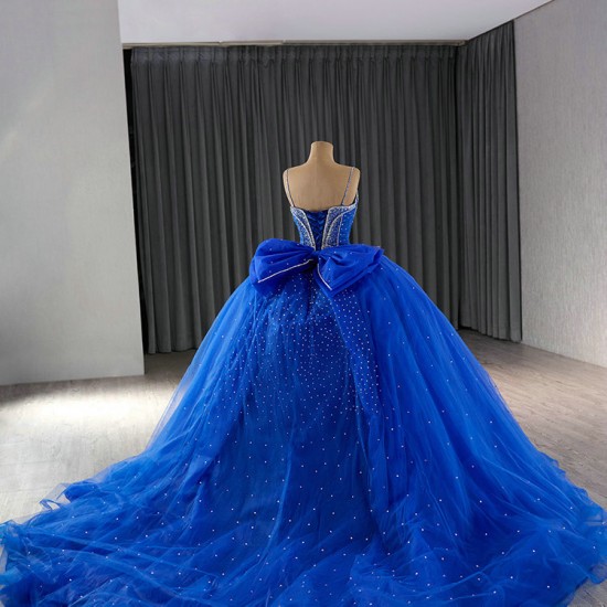 Sleeveless Blue Vestidos De 15 Anos Sweetheart Spaghetti Strap Quinceanera Dress 2024