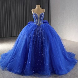 Sleeveless Blue Vestidos De 15 Anos Sweetheart Spaghetti Strap Quinceanera Dress 2024