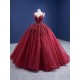 Sleeveless Burgundy Quinceanera Dress Beading Sweet 15 Dress Custom Made Vestidos De 15 Anos