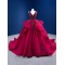 Sleeveless Burgundy Sweet 15 16 Dress V Neck Ball Gown Sweep Train Customizable Quinceanera Dresses 2024