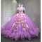 Sleeveless Lilac Quinceanera Dress Ruffled Vestidos De XV Anos 3D Flowers Sweet 15 Gowns With Cape