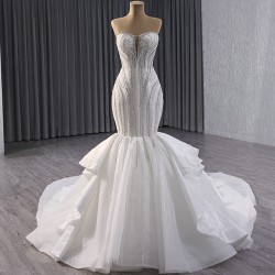 Sleeveless Mermaid Wedding Dresses Beading Bridal Gowns Elegant Vintage Vestidos De Novia