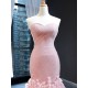 Sleeveless Pink Evening Dreses Sweetheart Neck Mermaid Romantic Arabic Formal Party Prom Gowns Vestidos