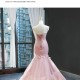 Sleeveless Pink Evening Dreses Sweetheart Neck Mermaid Romantic Arabic Formal Party Prom Gowns Vestidos