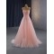 Sleeveless Pink Evening Dress Women Sexy Lace A Line Long Formal Wedding Prom Party Gowns