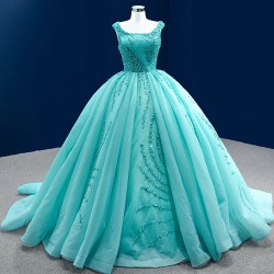 Sleeveless Quinceanera Dress Aqua Blue Vestidos De 15 Anos Princess Sweet 15 16 Years Old Birthday Party Gown