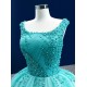 Sleeveless Quinceanera Dress Aqua Blue Vestidos De 15 Anos Princess Sweet 15 16 Years Old Birthday Party Gown