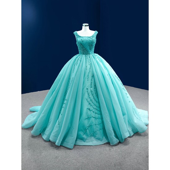 Sleeveless Quinceanera Dress Aqua Blue Vestidos De 15 Anos Princess Sweet 15 16 Years Old Birthday Party Gown