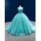 Sleeveless Quinceanera Dress Aqua Blue Vestidos De 15 Anos Princess Sweet 15 16 Years Old Birthday Party Gown