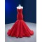 Sleeveless Red Evening Dresses For Women 2024 Sweetheart Neck Mermaid Long Prom Party Gowns Robe De Soiree