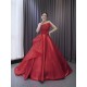 Sleeveless Red Prom Dresses Strapless Formal Evening Dress Crystal Party Women Gowns Customized